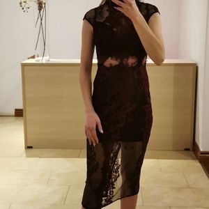 Burgundy lace dress